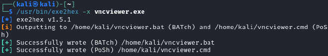 Exe2hex-vncviewer