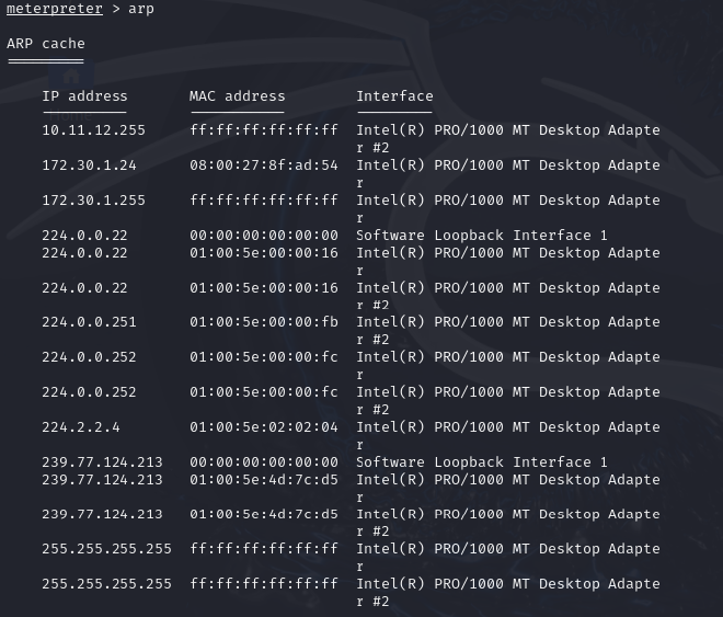 Meterpreter-arp-pivoting