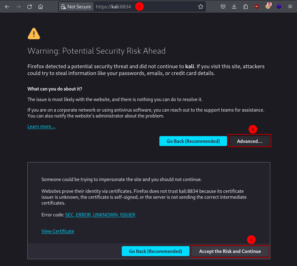 Nessus-Warning-browser