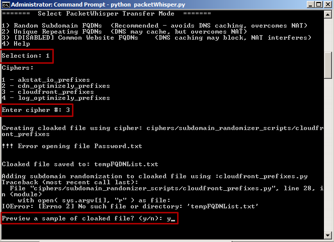 PacketWhisper-Selection-options